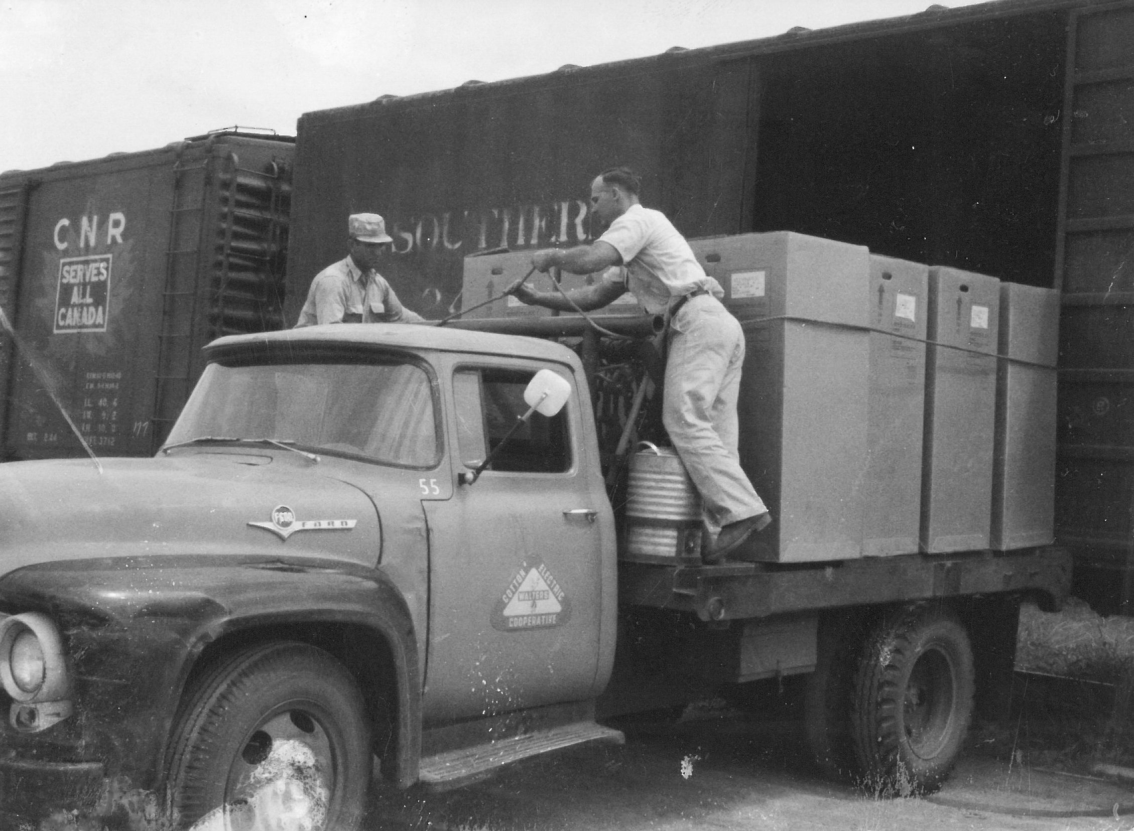 Guys loading truck